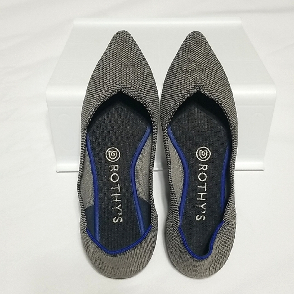 Rothy’s The Point Women’s GRAY Knit Slip-on Loafers Pointed Toe Size W.7